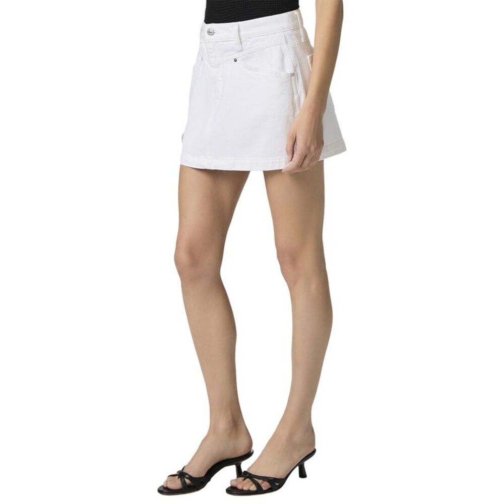 Paige Womens Ryder Laundered White Denim Skirt - Picture 3 of 4
